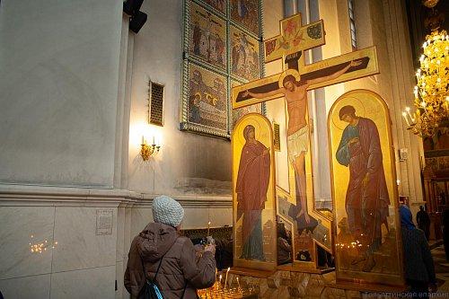 В канун Субботы Акафиста епископ Нестор совершил утреню с чтением акафиста Пресвятой Богородице